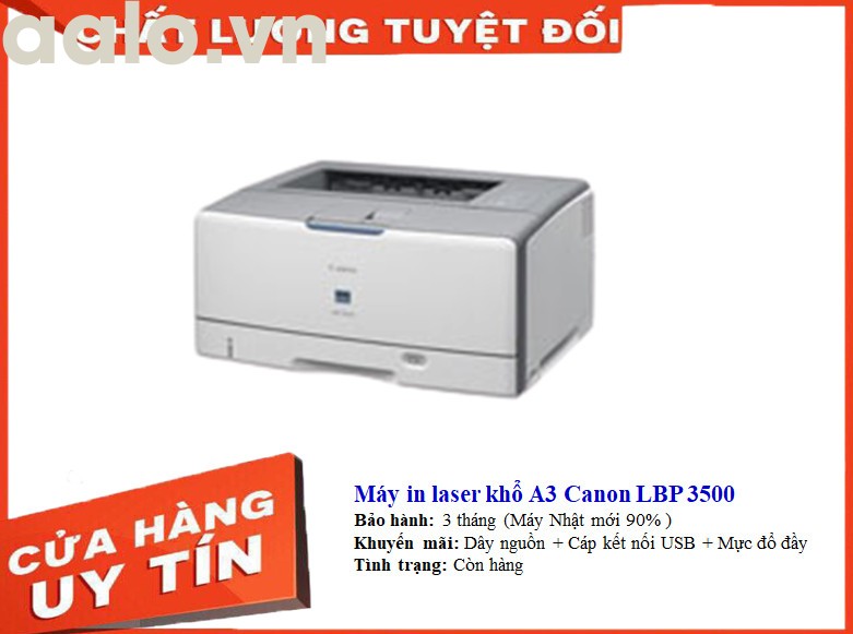 Máy in laser khổ A3 Canon LBP 3500 Kèm hộp mực , dây nguồn , dây usb mới - aalo.vn